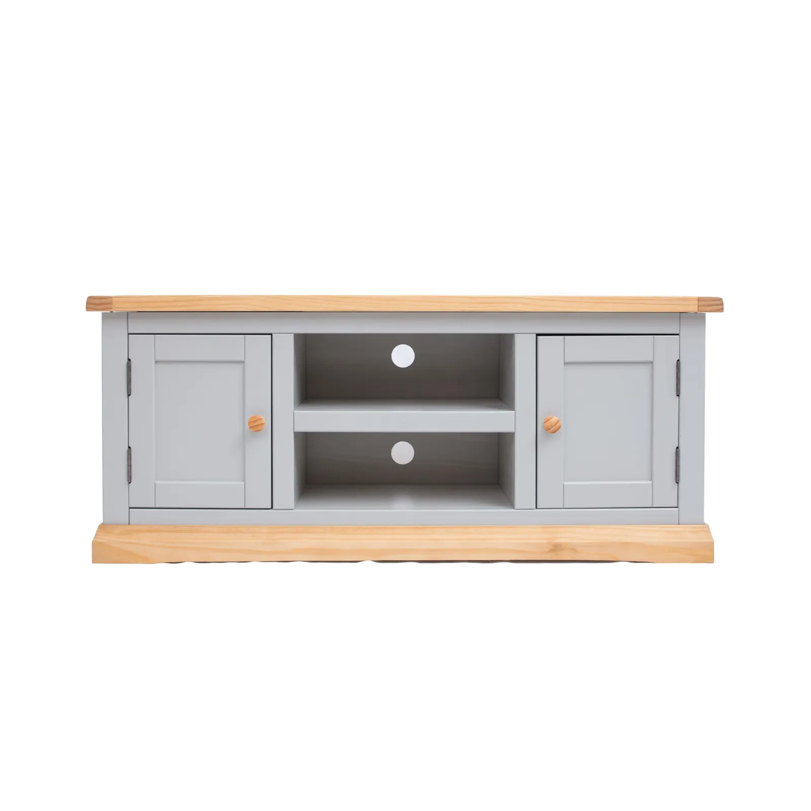 Cabinet Bits Bomporto Light Grey 2 Door TV Cabinet Wood Knob