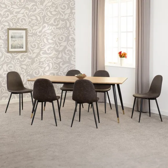Hamilton & Athens 6 Seater Dining Table with 6 Dining Chairs
