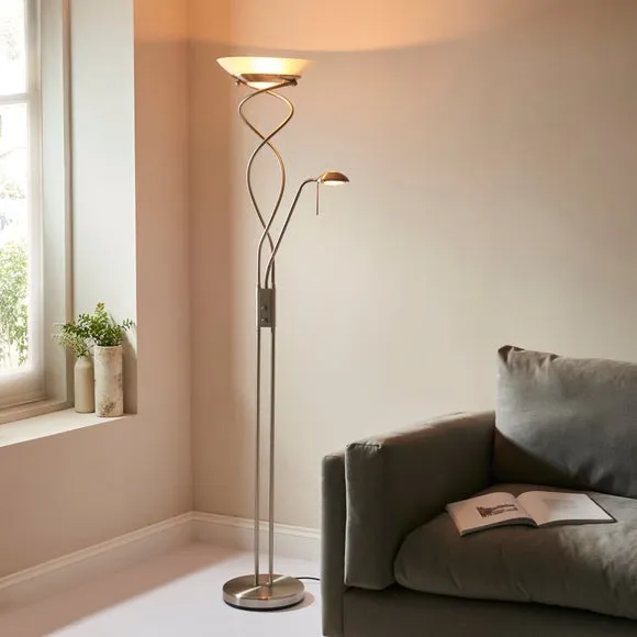 Vogue Lukas Uplighter Mother & Child Metal Floor Lamp 3