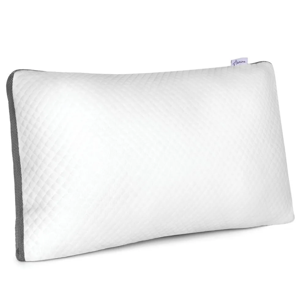 Aamira Cooling Memory Foam Pillow 70×45cm Orthopaedic 1 Pack in White