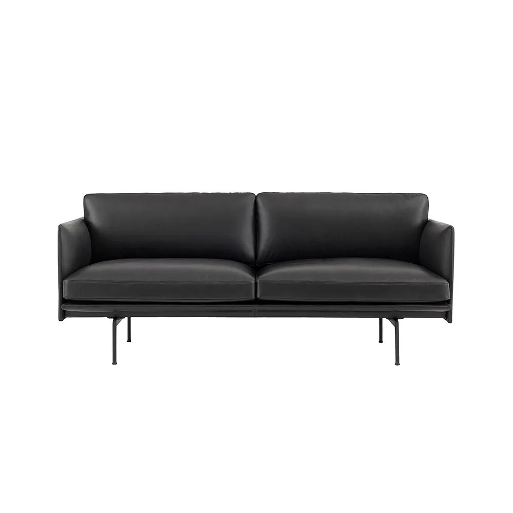 Muuto Outline 2 Seater Refine Leather Black 3