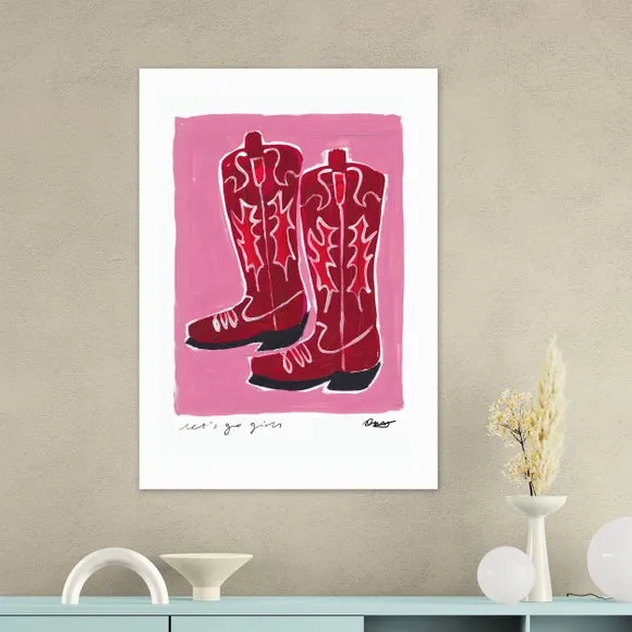 East End Prints Cowboy Boots Framed Print 1