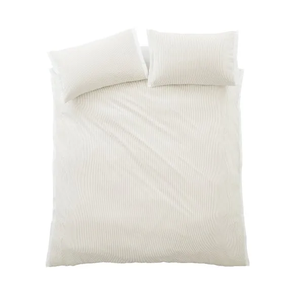 Bianca Seersucker Woven Stripe 100% Cotton Duvet Cover & Pillowcase Set 6