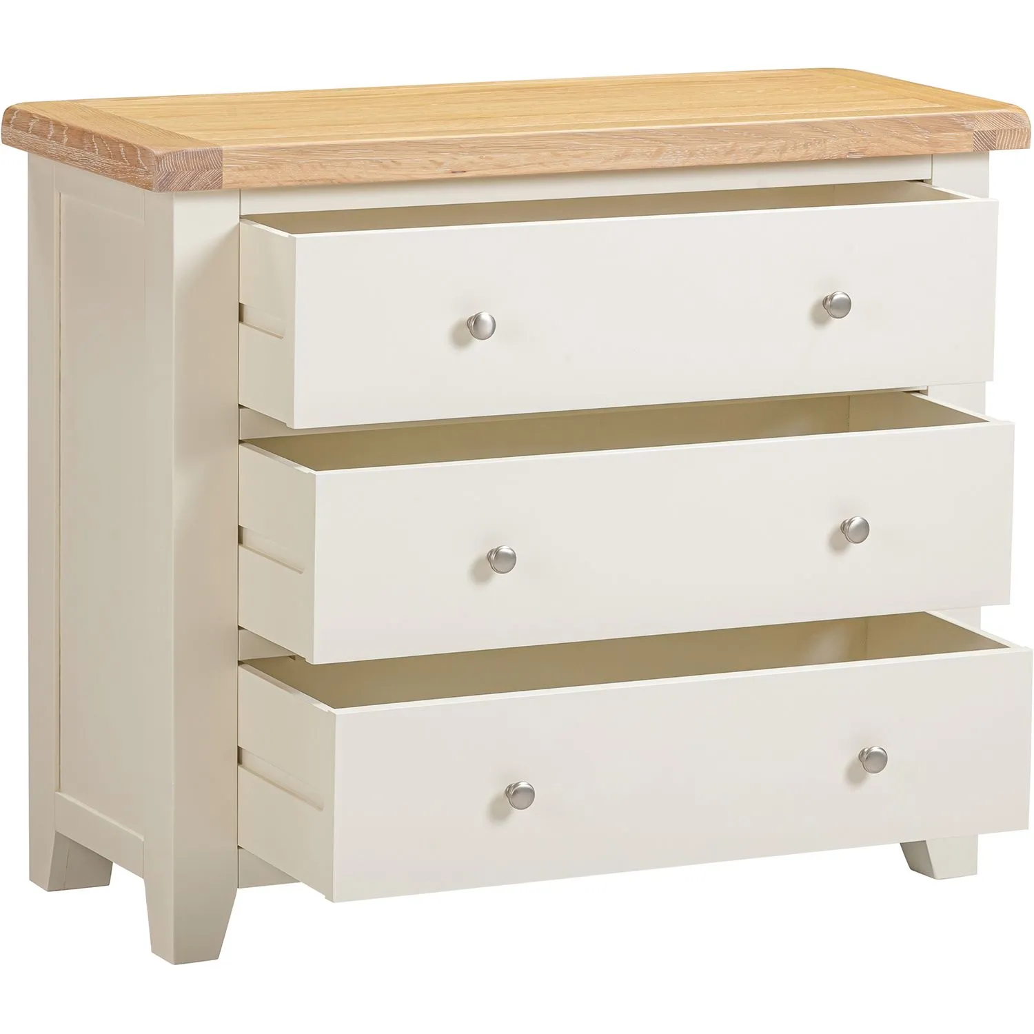 Seconique Windsor 3 Drawer Chest (Fully Assembled) in Ivory 3
