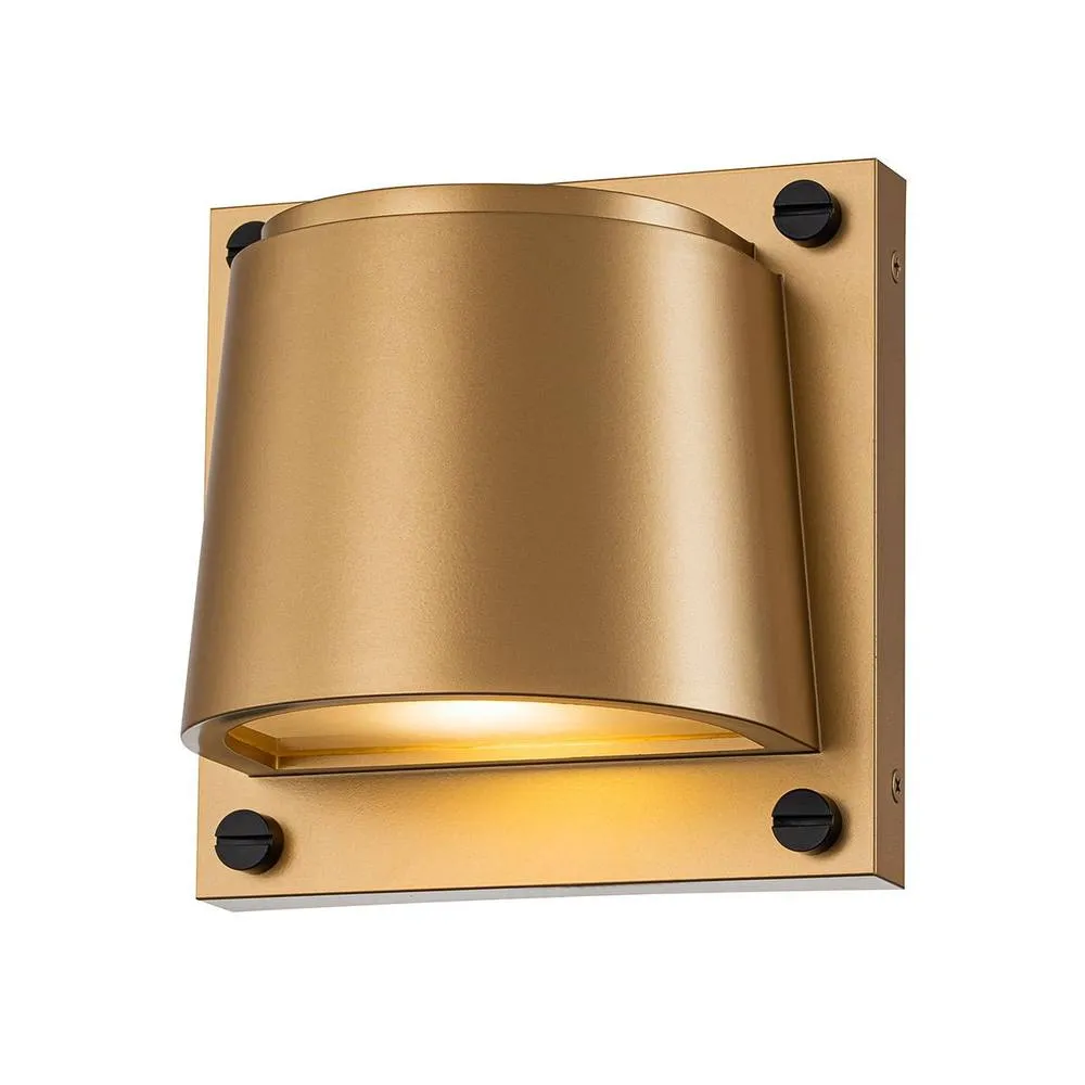 Netlighting Scout 1 Light Small Outdoor Wall Light Painted Heritage Brass IP44 in Bronze