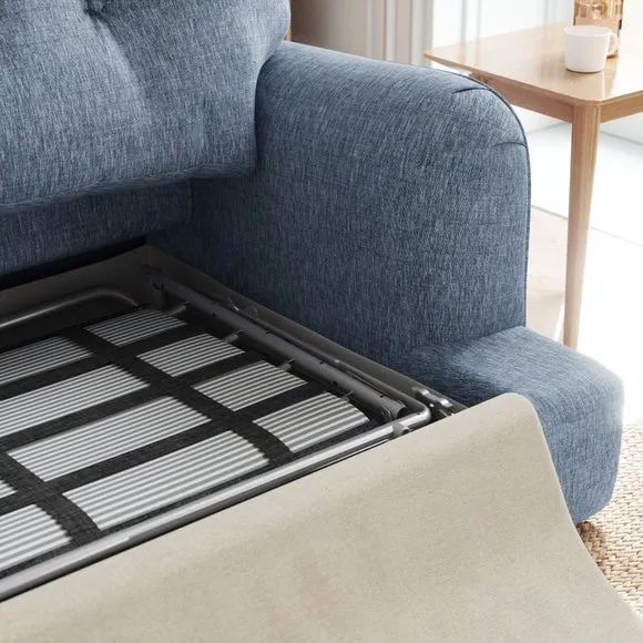 Martha 2 Seater Double Sofa Bed, Slub Faux Linen 3