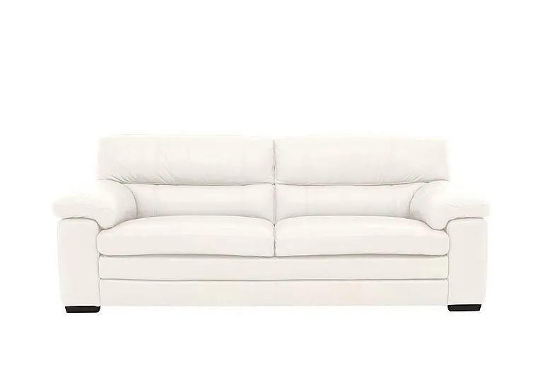 Cozee 3 Seater Pure Premium Leather Sofa - BV Star White