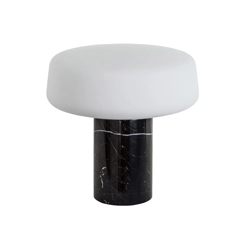 Case Solid LED Portable Table Lamp Nero Marquina Marble 2