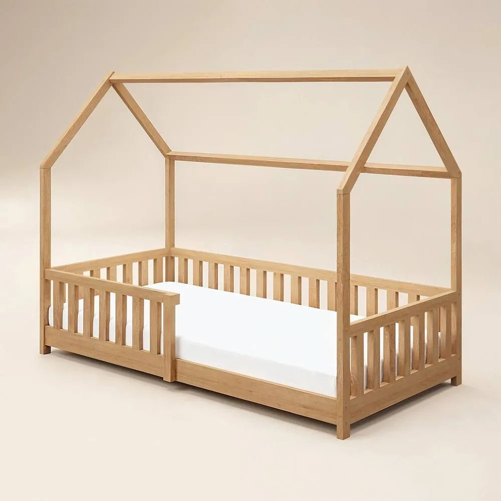 Flair Explorer Wooden Playhouse Bed with Rails in Light Brown 3
