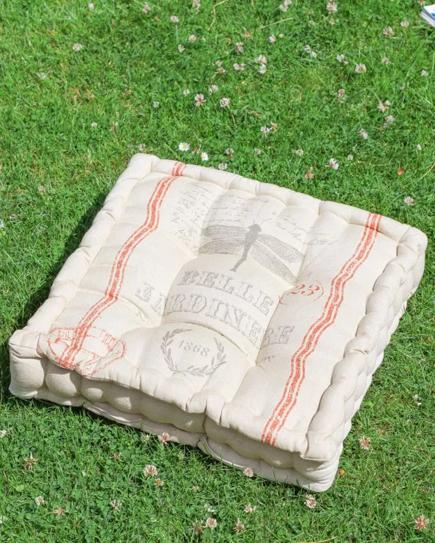 Dibor Set of 4 Traditional Insect Print Outdoor Chair Seat Pad Garden Box Cushions L40cm x W40cm in White 3