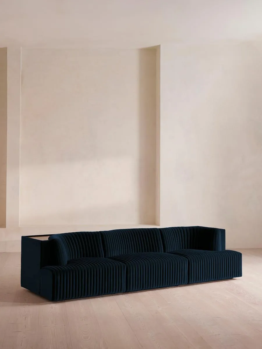 Hamish Modular Sofa, Four Seater, Velvet, Royal Blue