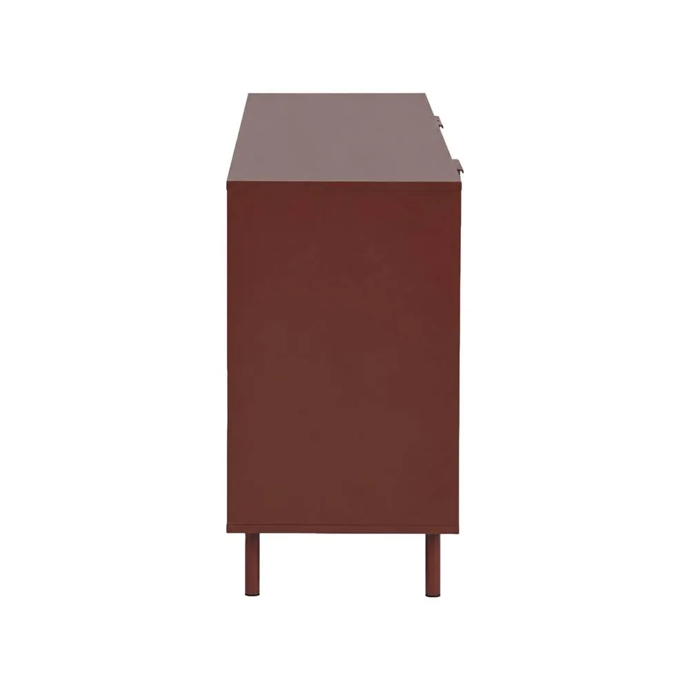 sweeek Sideboard 4 doors 160cm wood decor & metal in Burgundy 6