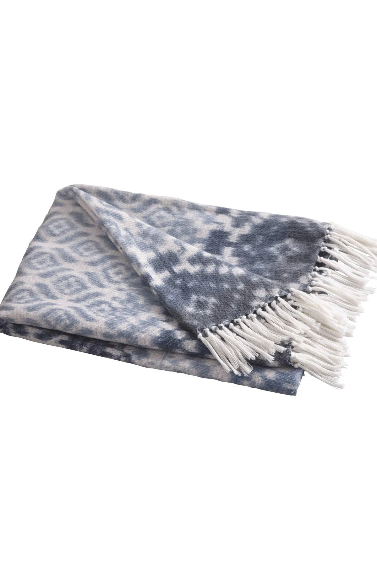 Appletree 'Sakari' Banded Tassled Bedspread in Blue 2