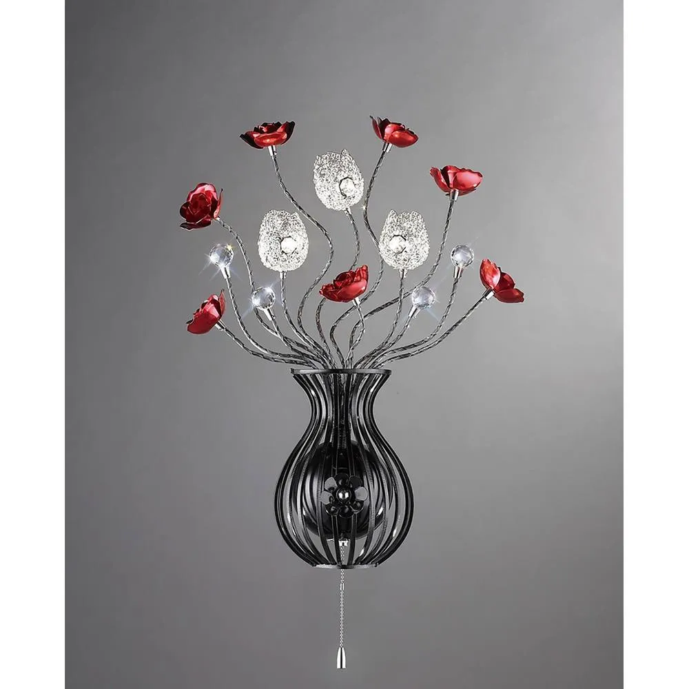 Netlighting (DH) Bonita Wall Lamp 3 Light G4 BlackRedCrystal NOT LEDCFL Compatible in Grey 2