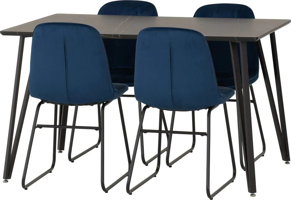 Seconique Marlow & Lukas Dining Set in Blue 2