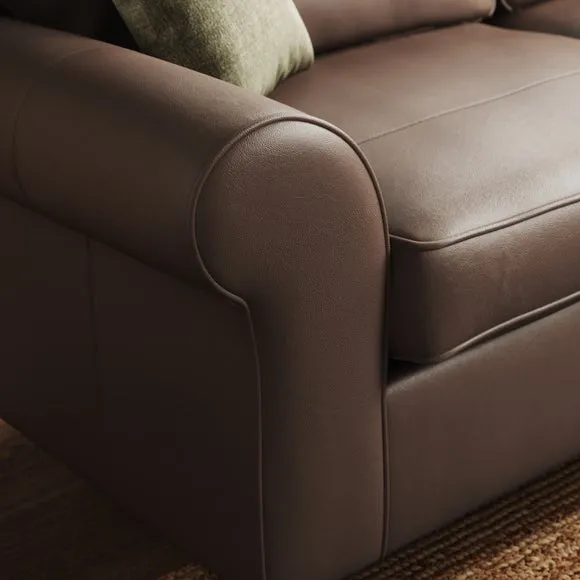Flori Classic Leather 3 Seater Sofa 5