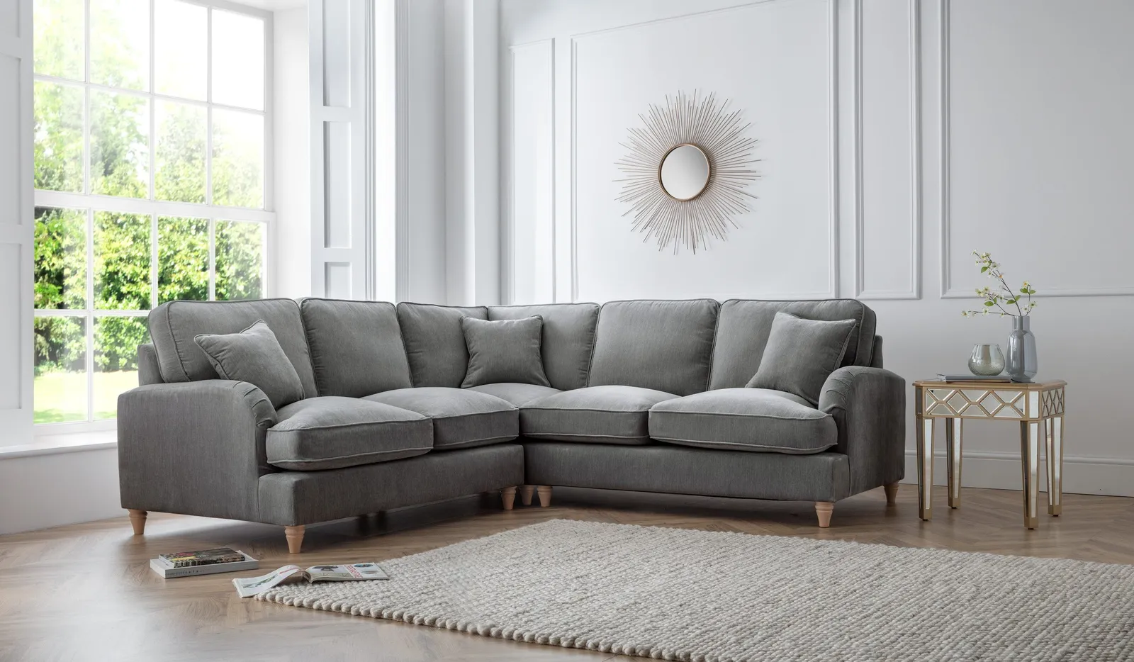 The Great Sofa Company Orla 2 Corner 2 Manhattan Ice (no cutout) in Charcoal 1