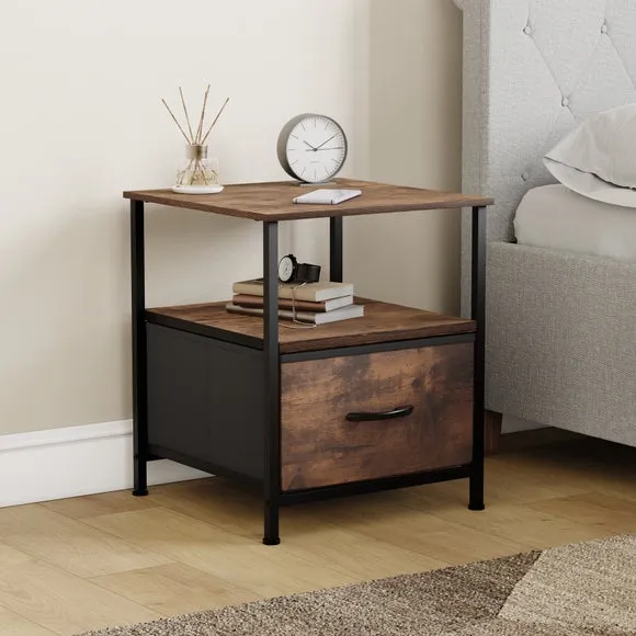 Maye 1 Drawer Fabric Bedside Table 1