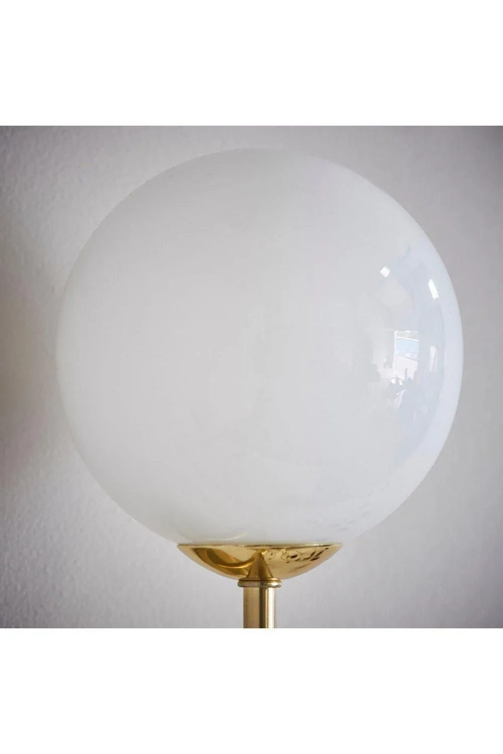 Netlighting Otto Wall Satin Brushed Gold Effect Plate & Gloss Opal Glass 1 Light Dimmable IP20 G9 6
