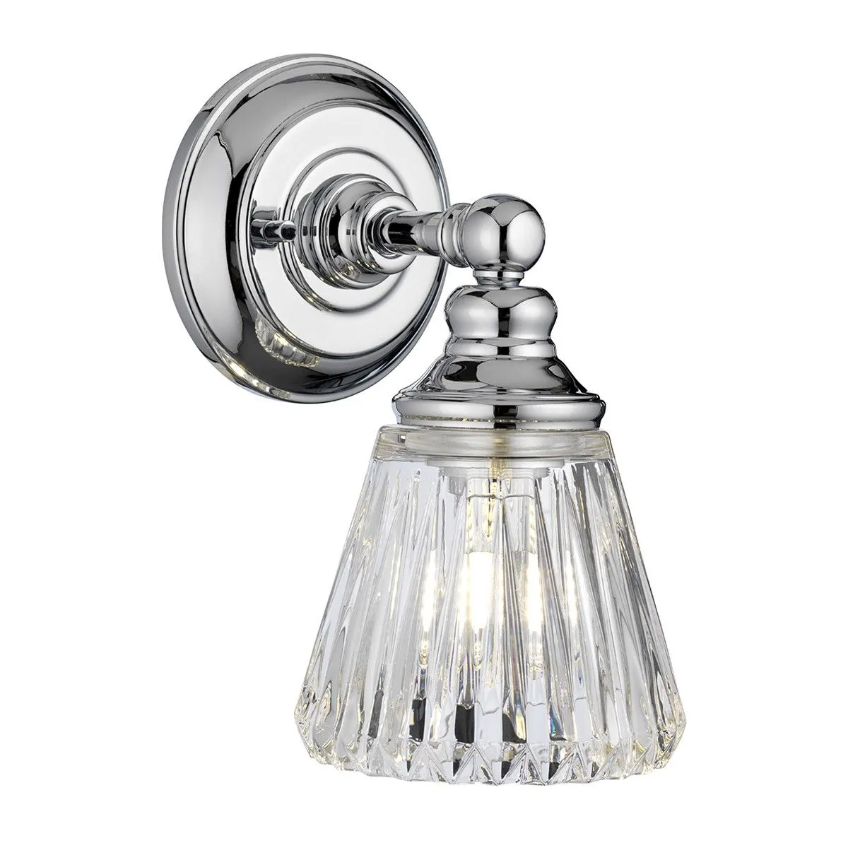 Netlighting Keynes 1 Light Wall Light Polished Chrome IP44 in Grey