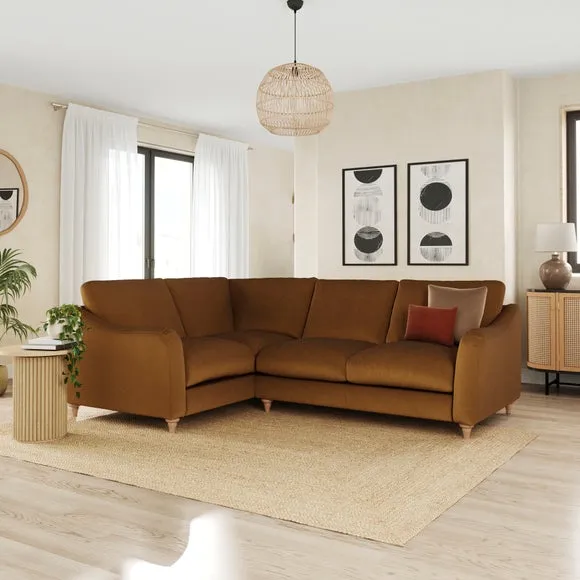 Hattie Matte Plush Velvet Corner Sofa 1