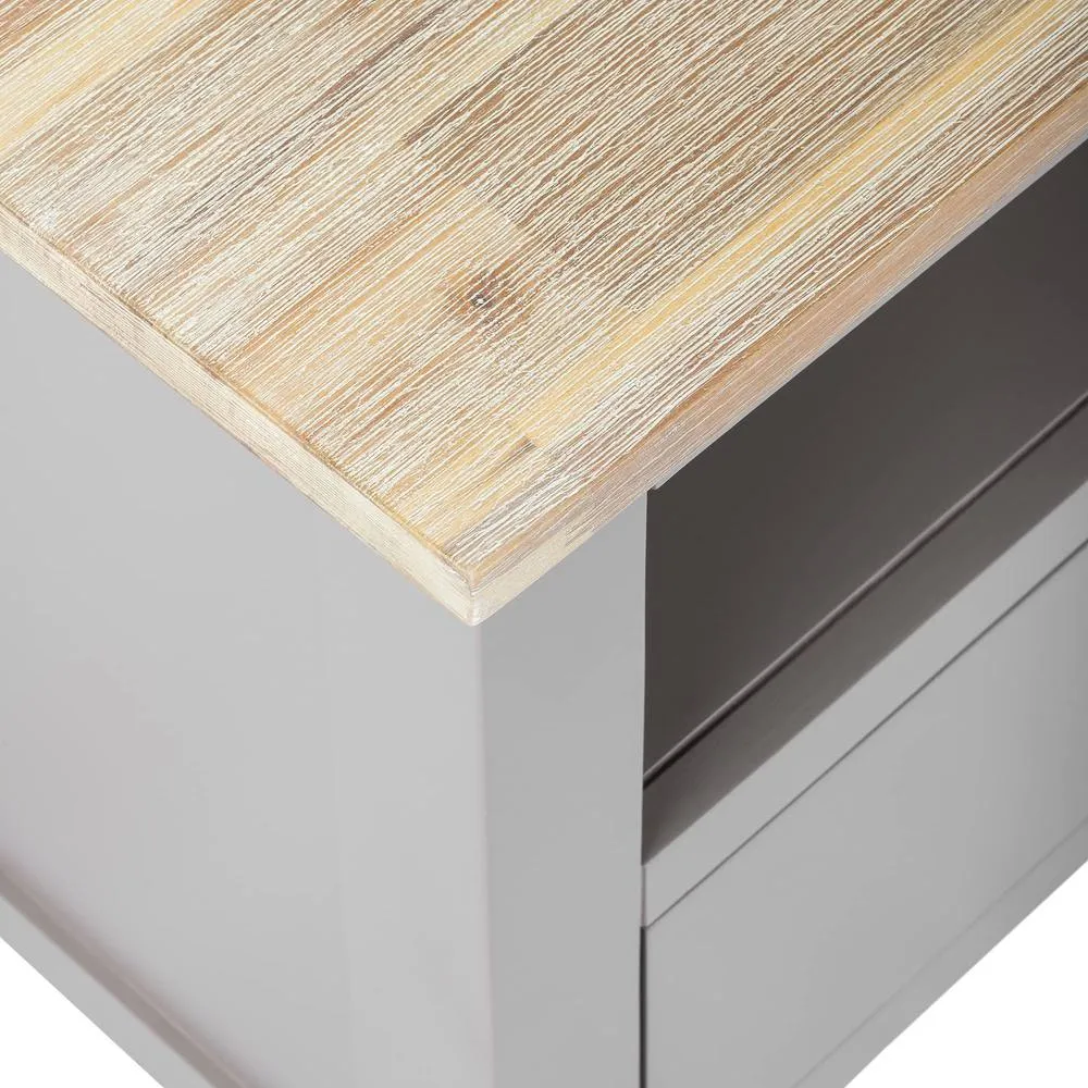 Statement Furniture Florence Corner TV Unit With 2 Drawers & Shelf in Light Grey 4