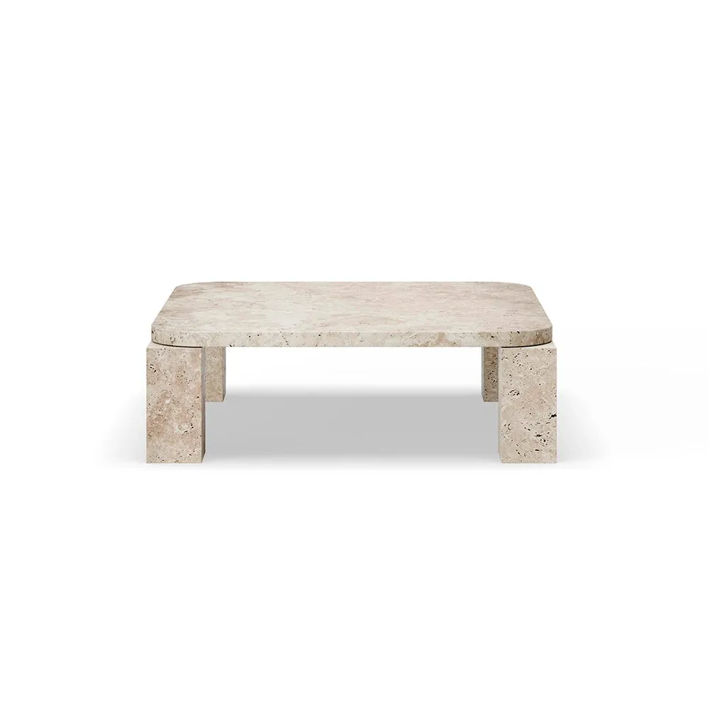 New Works Atlas Coffee Table Unfilled Travertine 82 x 82cm 2