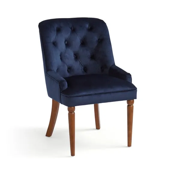 Beatrice Button Back Dining Chair, Luxe Navy Velvet 5