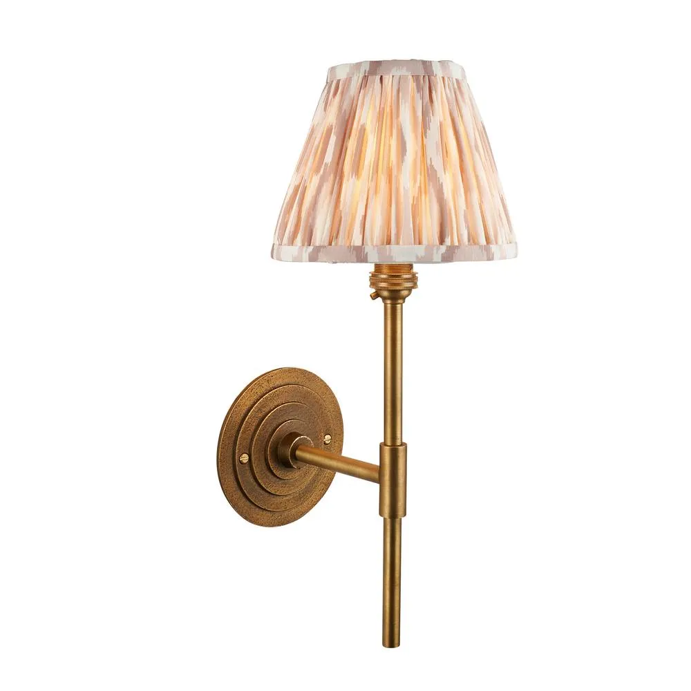 Netlighting Halo Tall & Ikat 16cm Wall Lamp Antique Brass Neutral Print in Gold