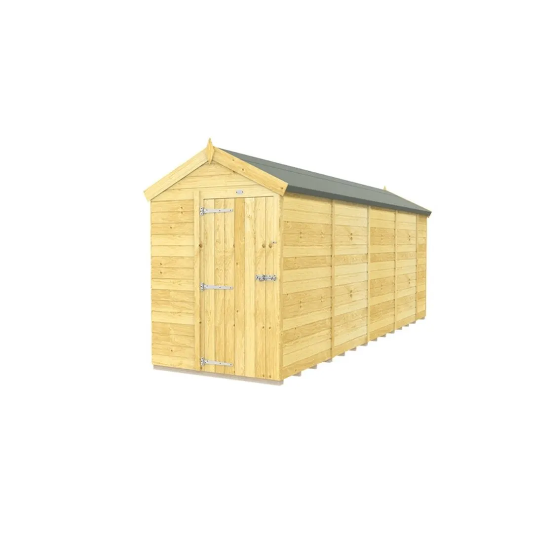 Buttercup Farm 5 x 18 Feet Apex Shed - Single Door W/O Window - L533 x W147 x H217 cm in Brown