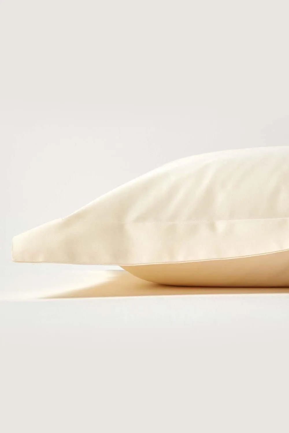Homescapes Duck Egg Blue Sateen Cotton Oxford Pillowcase 400 TC in Cream 2