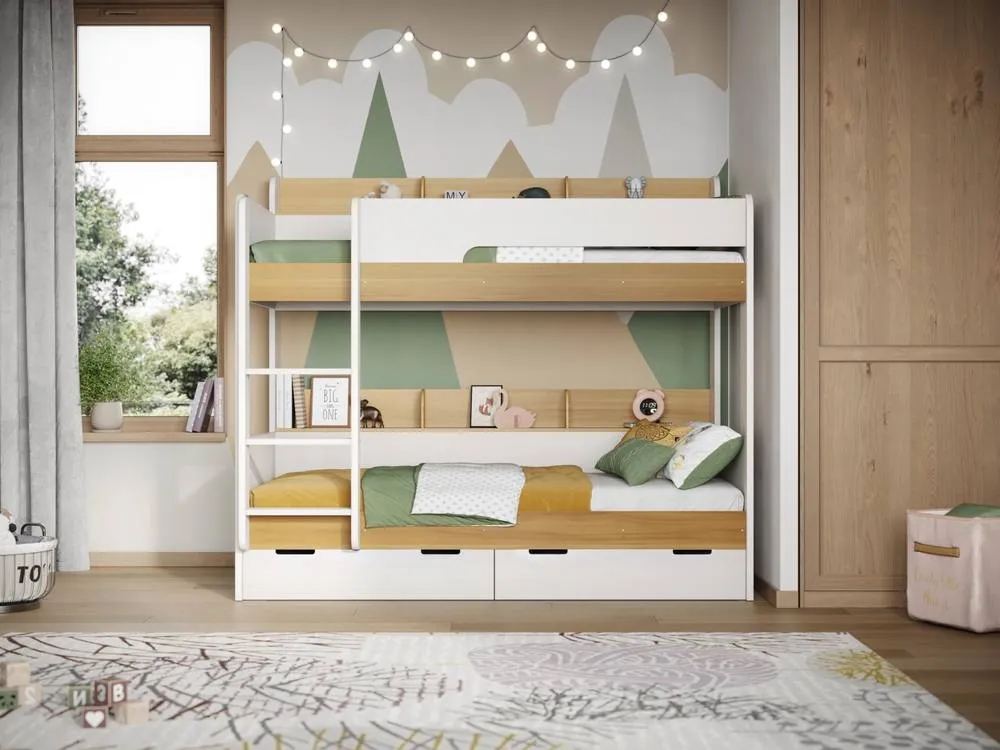 Flair Eddie Storage Bunk Bed in Light Oak 3