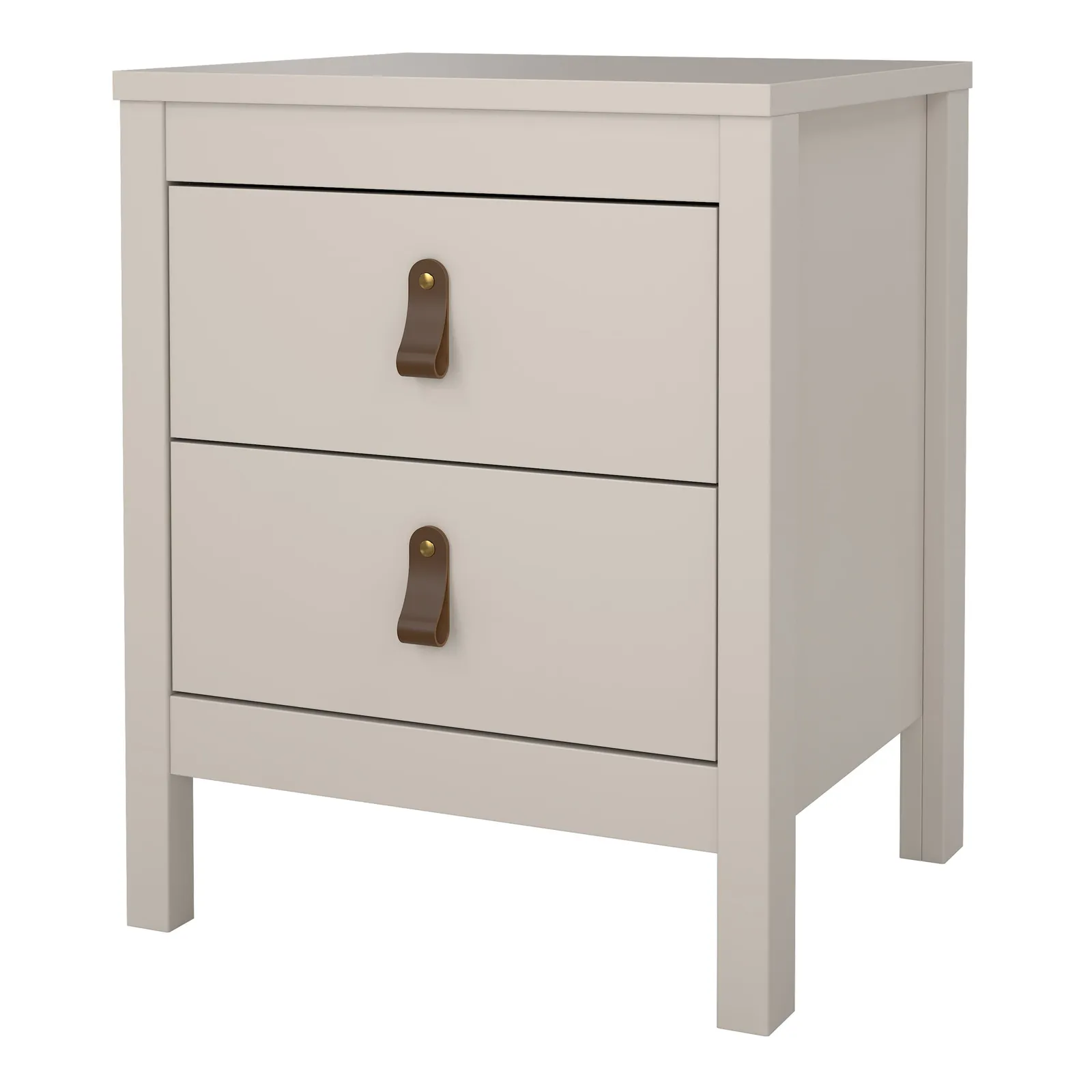 Furniture To Go Barcelona Bedside Table 2 Drawers in Cashmere in Beige 4