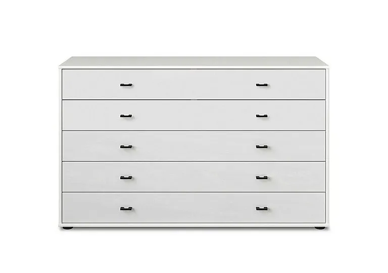 Dallas 141cm 5 Drawer Glass Chest
