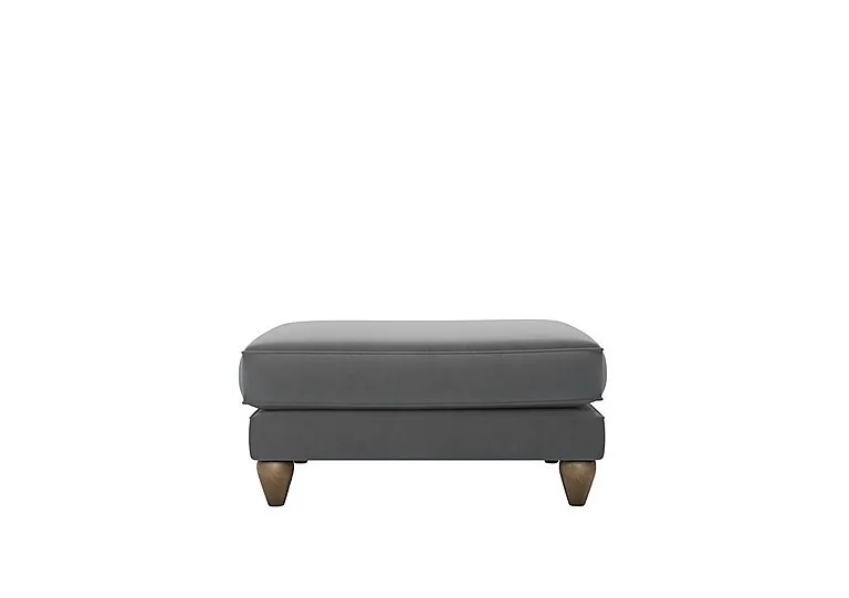 Bronwyn Fabric Footstool With Washed Oak Feet - Koala Cub