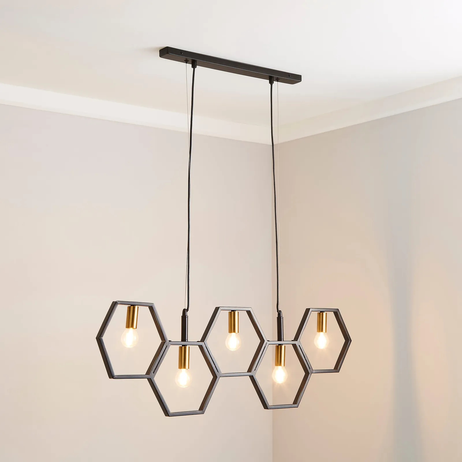 Hexa 5 Light Ceiling Fitting Black