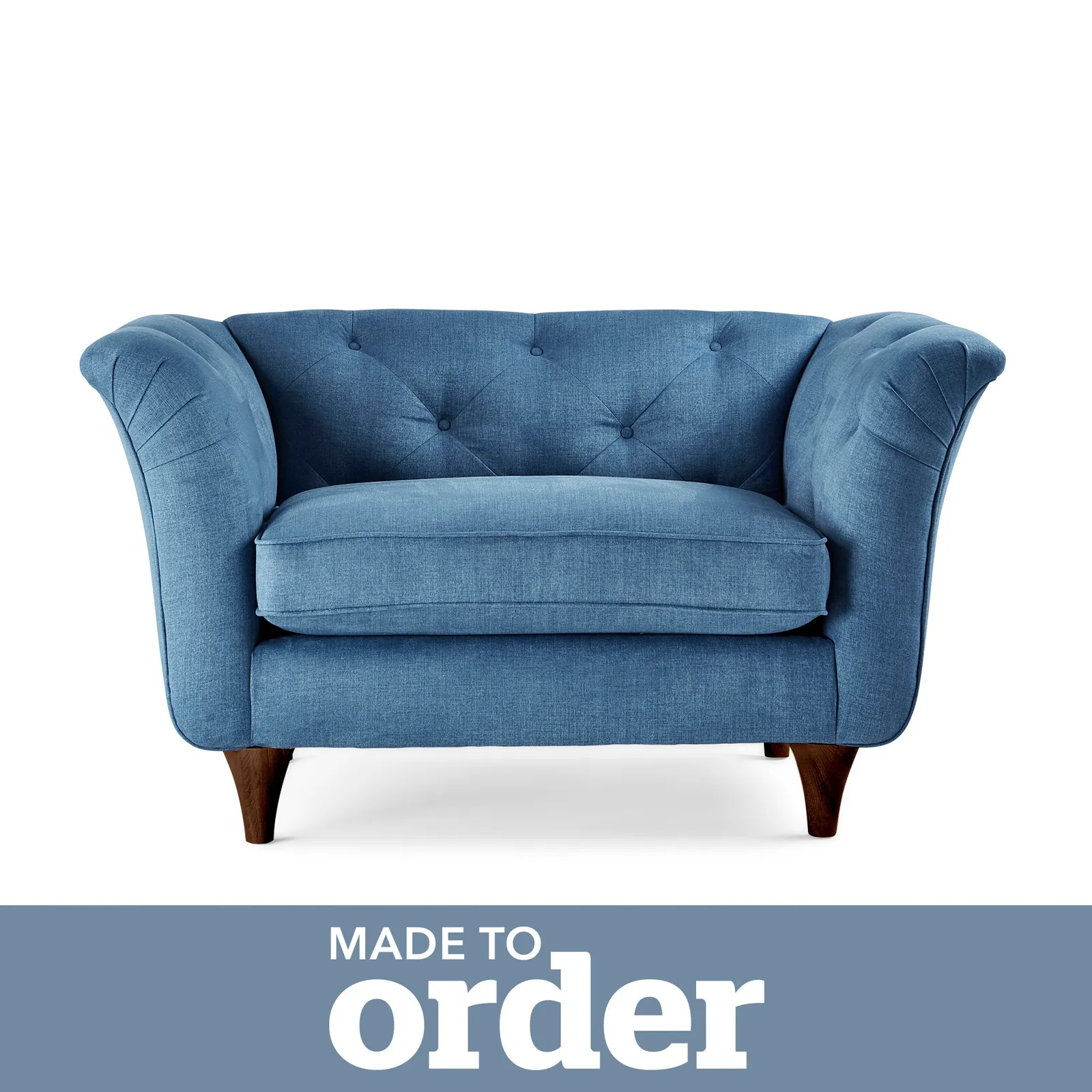 Jaipur Snuggle Chair Brushed Plain Fabric Blue