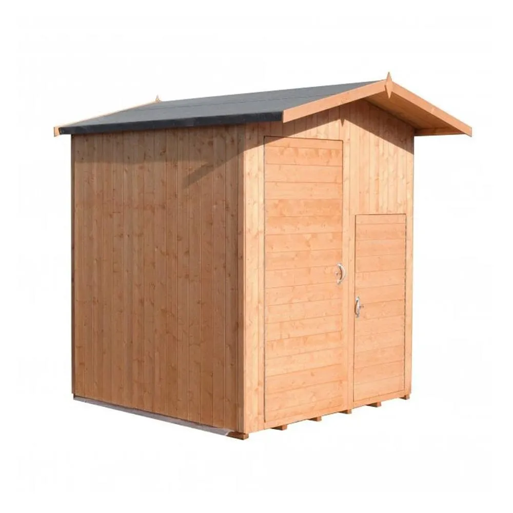 Shires Apex 6 x 6 Feet Dip Treated Shed Multi Store in Brown 3