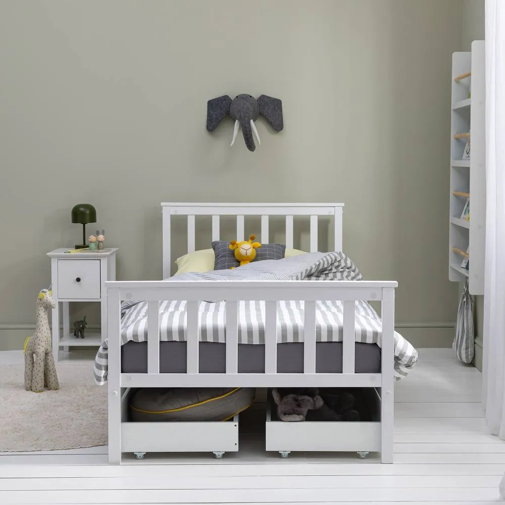 Nöa and Nani Otis Single Bed 3ft Frame with 4 Pull Out Storage Drawers in White 4