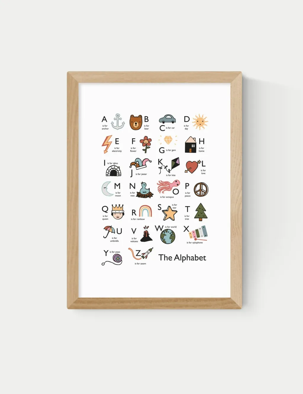 East End Prints Alphabet In White Framed Art Natural
