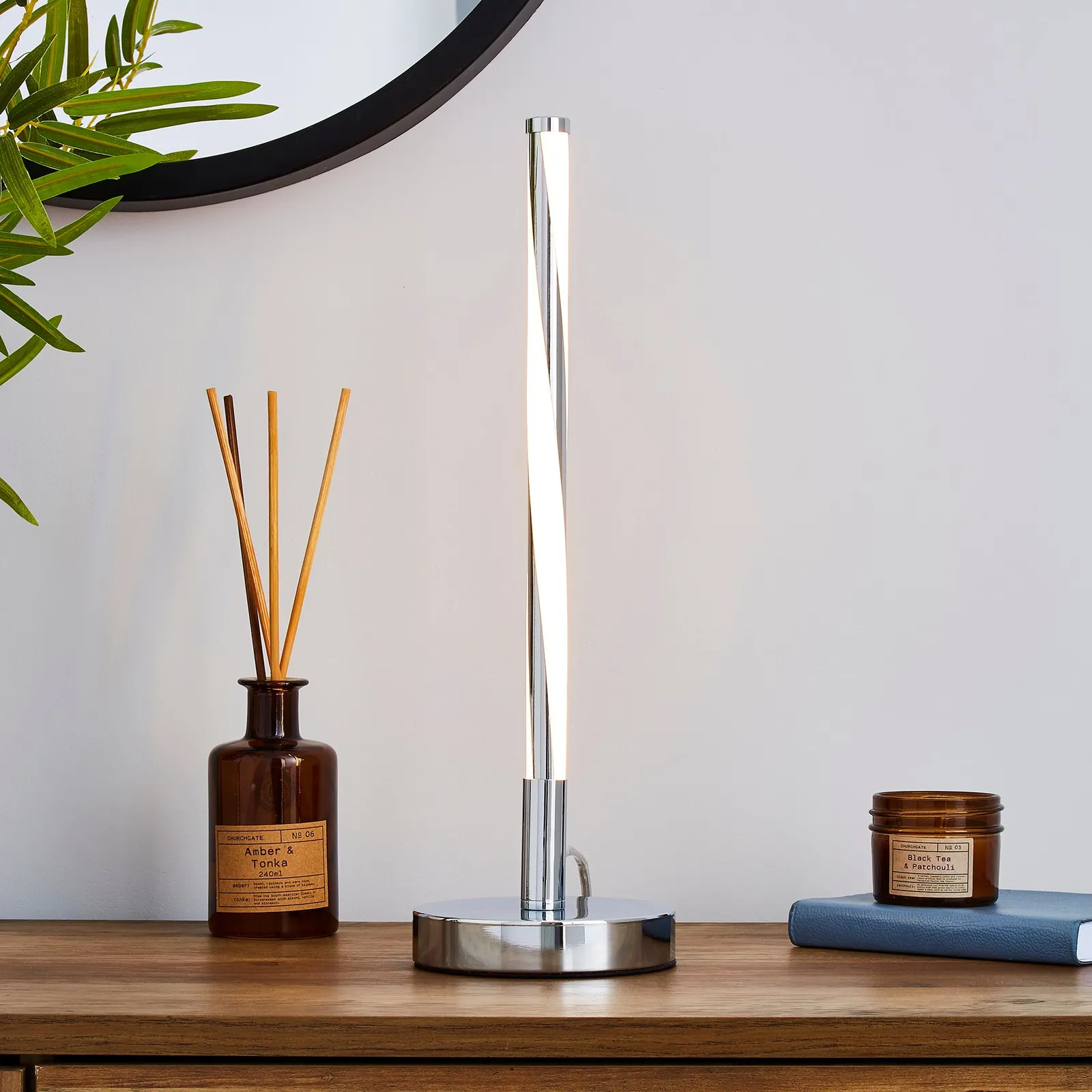 Hettie Integrated LED Table Lamp Grey
