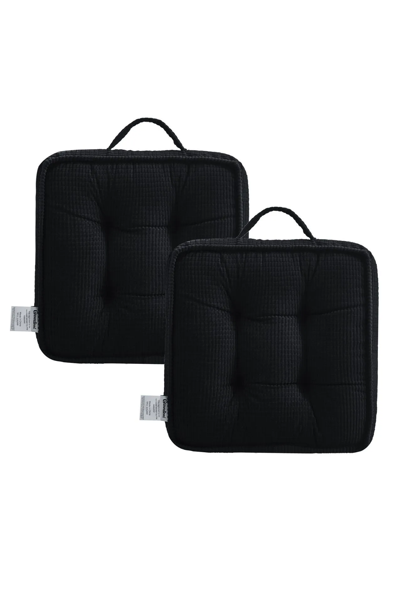 Ezysleep Outdoor / Indoor Set of 2 Seat Cushions in Black