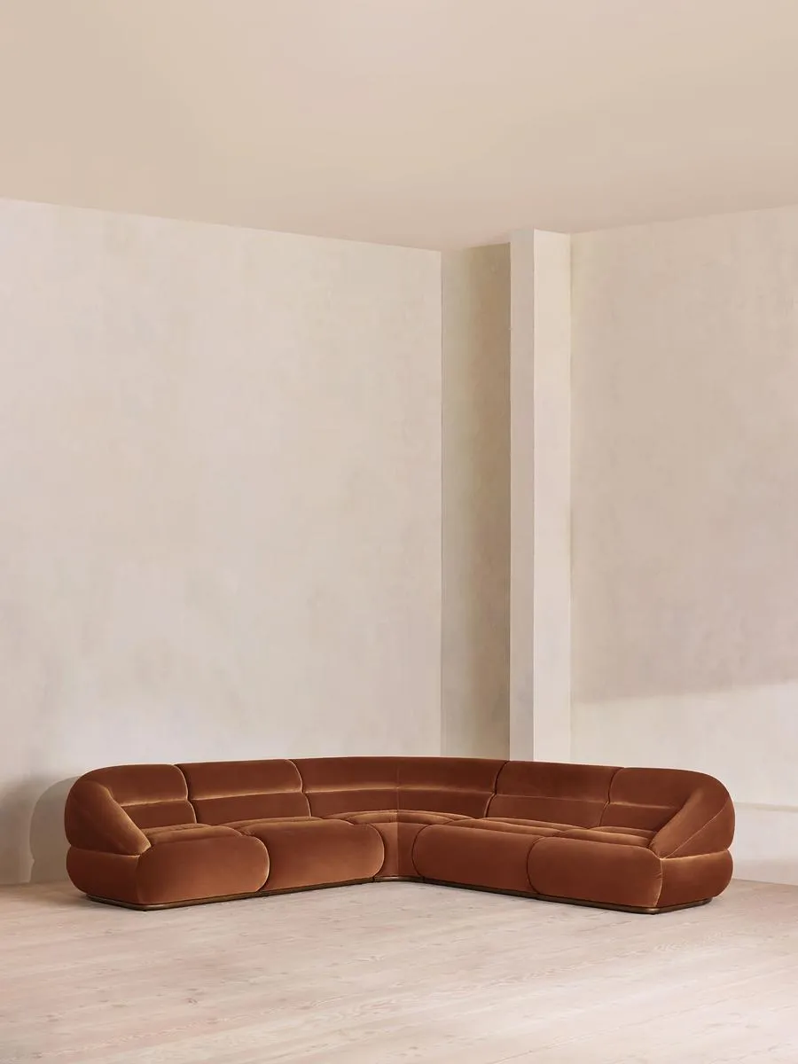 Edison Modular Sofa, Corner Sofa, Velvet, Cinnamon