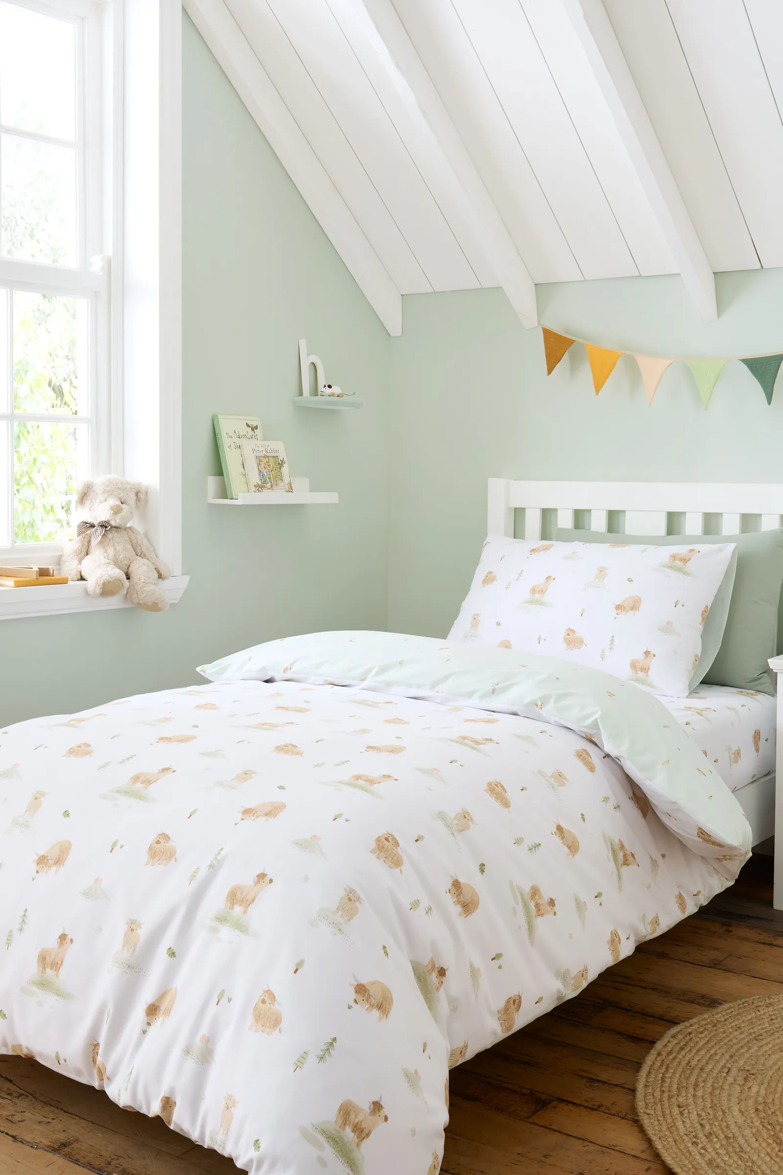 Bianca 'Mini Moo Cow' Reversible Cotton Duvet Cover Set in White