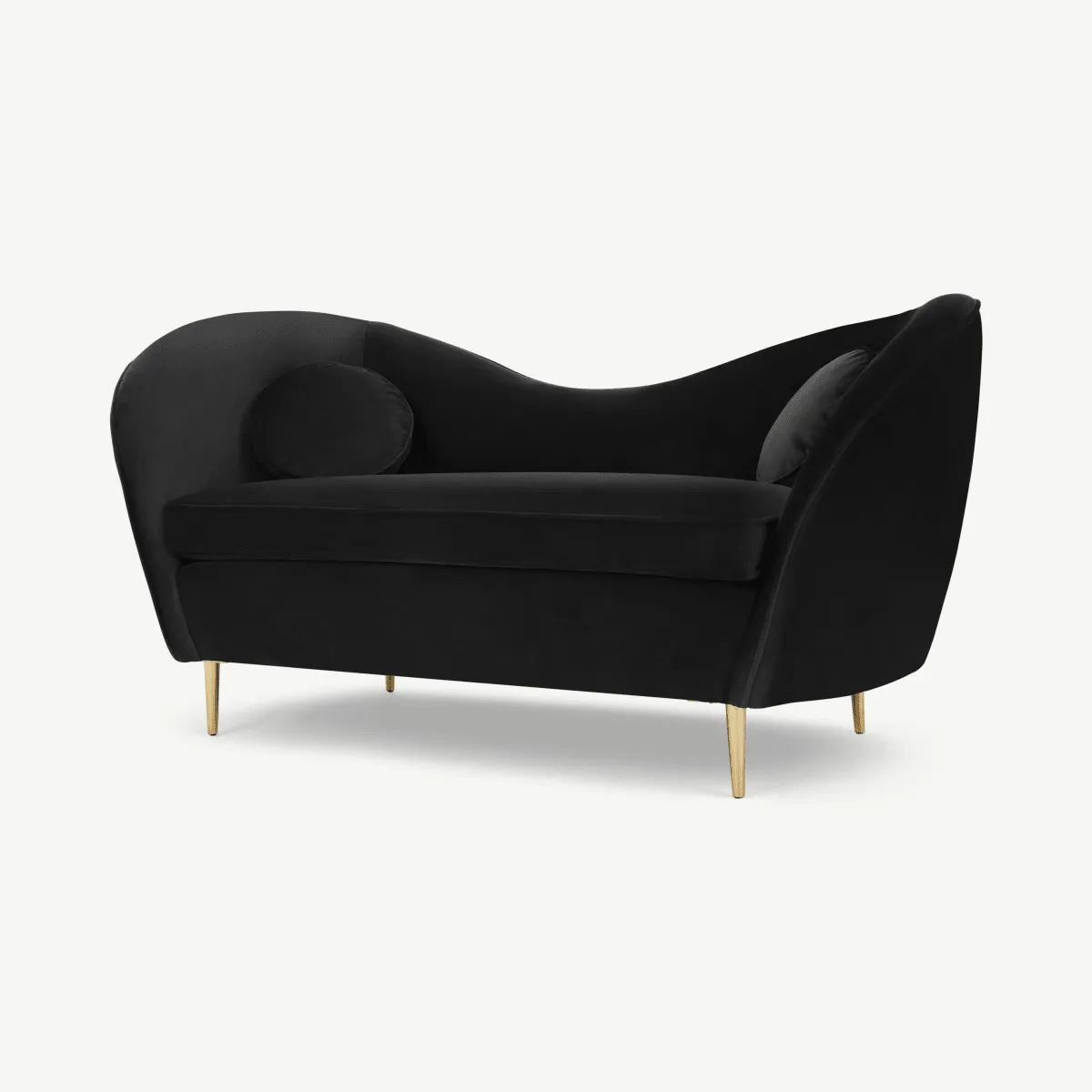 Kooper 2 Seater Sofa, Deep Black Velvet