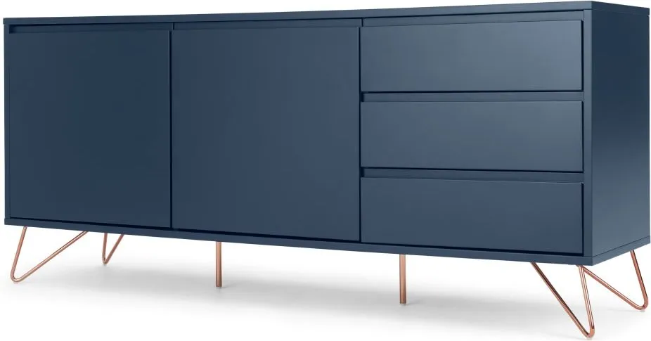 Elona sideboard, dark blue and copper