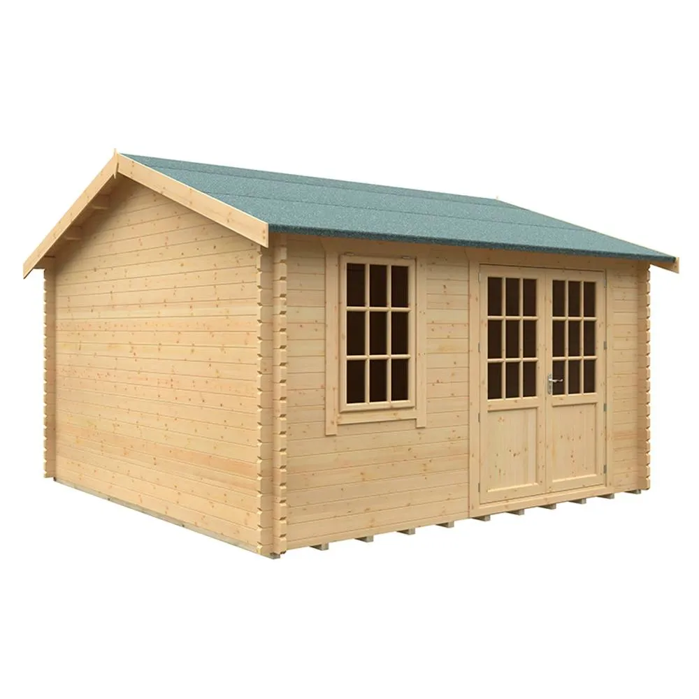 Buttercup Farm 14x14w The Henley Plus 44mm Cabin - L415 x W415 x H293.2 cm in Natural