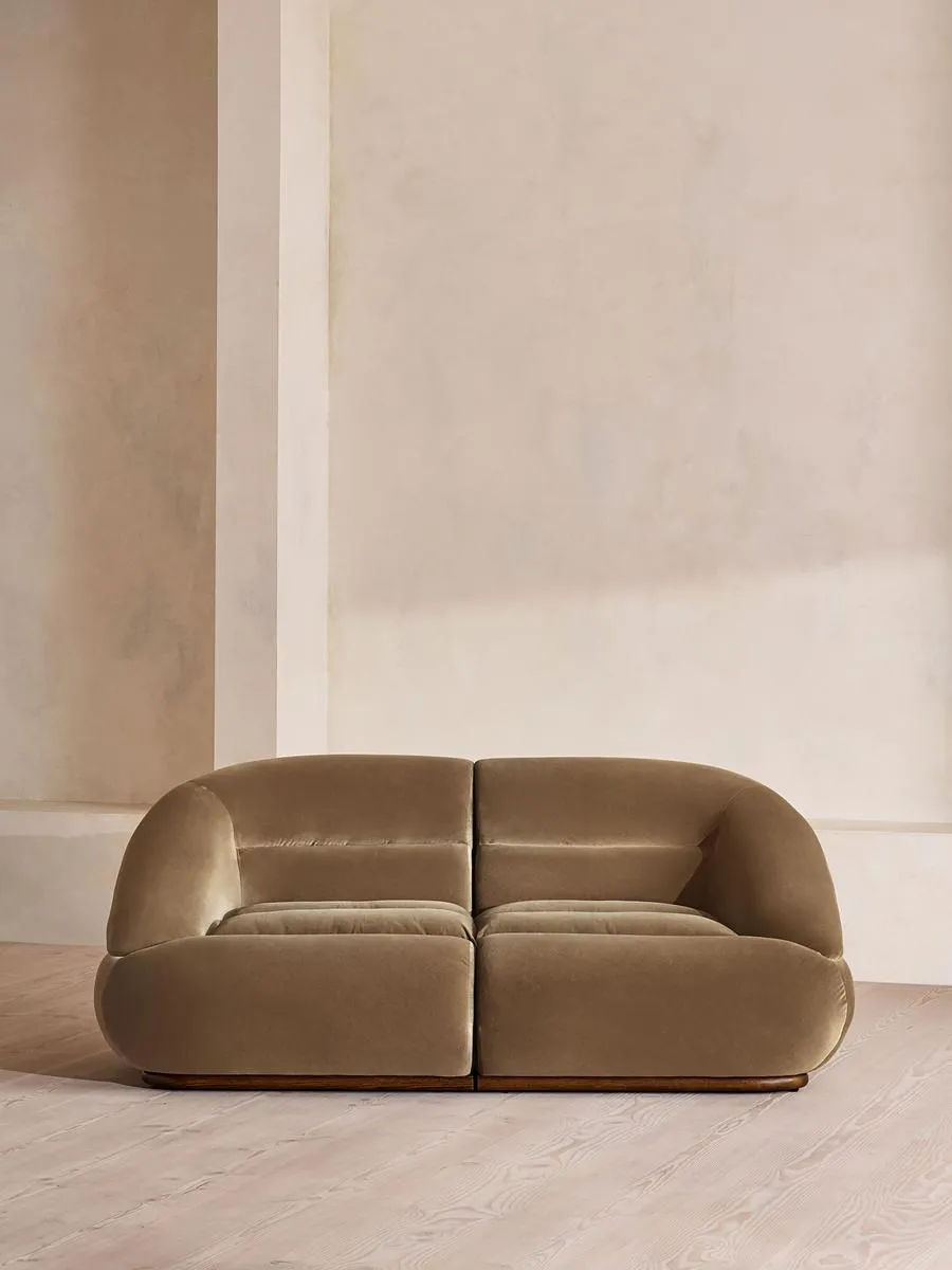 Edison Modular Sofa, Three Seater, Velvet, Truffle