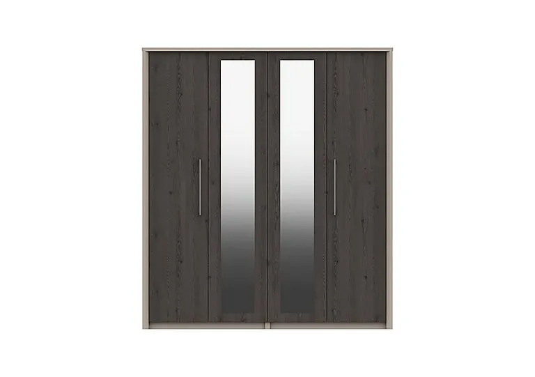 Paddington 4 Door Wardrobe with Mirrors - Anthracite