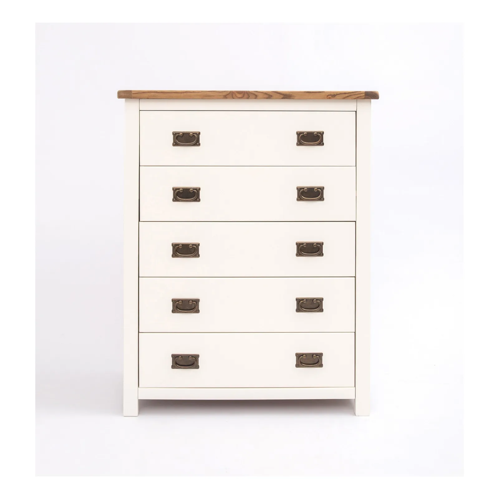 Cabinet Bits Lovere 5 Drawer Chest of Drawers Bras Drop Handle in Off-White